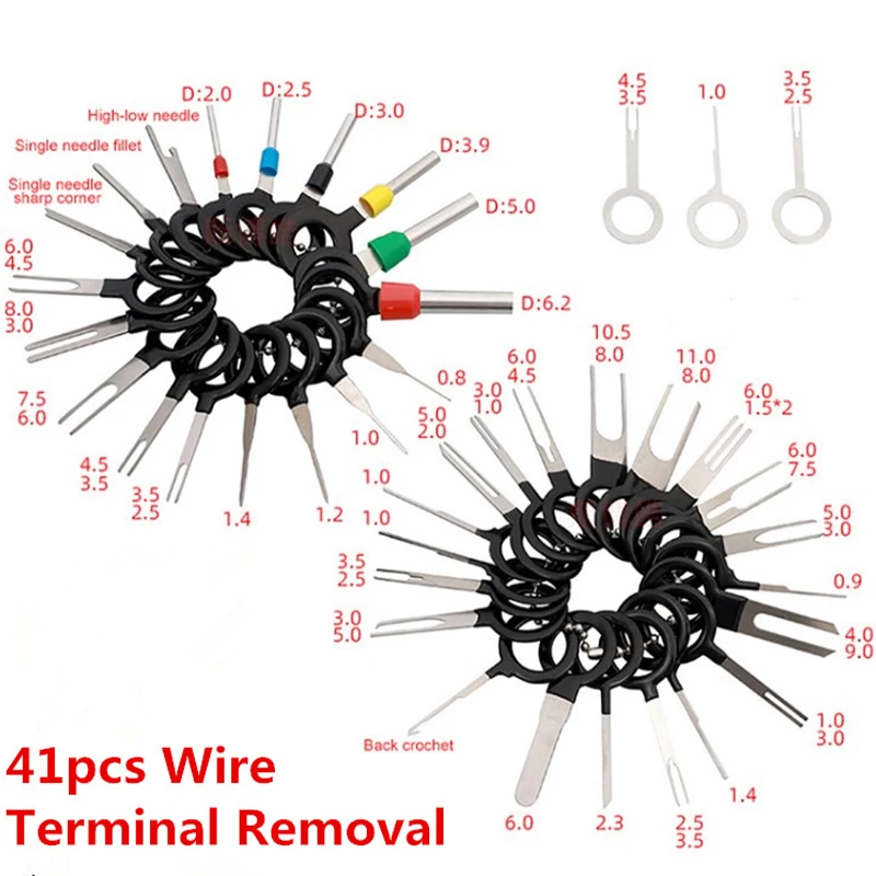 

41PCS Terminal Removal Kit Stylus Wiring Connector Pin Extractor Puller Terminal Repair Tools