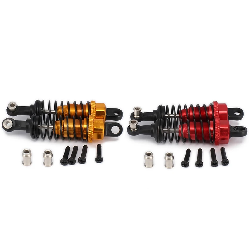 

4 Pcs Oil Adjustable 65Mm Shock Absorber Damper Red & Yellow