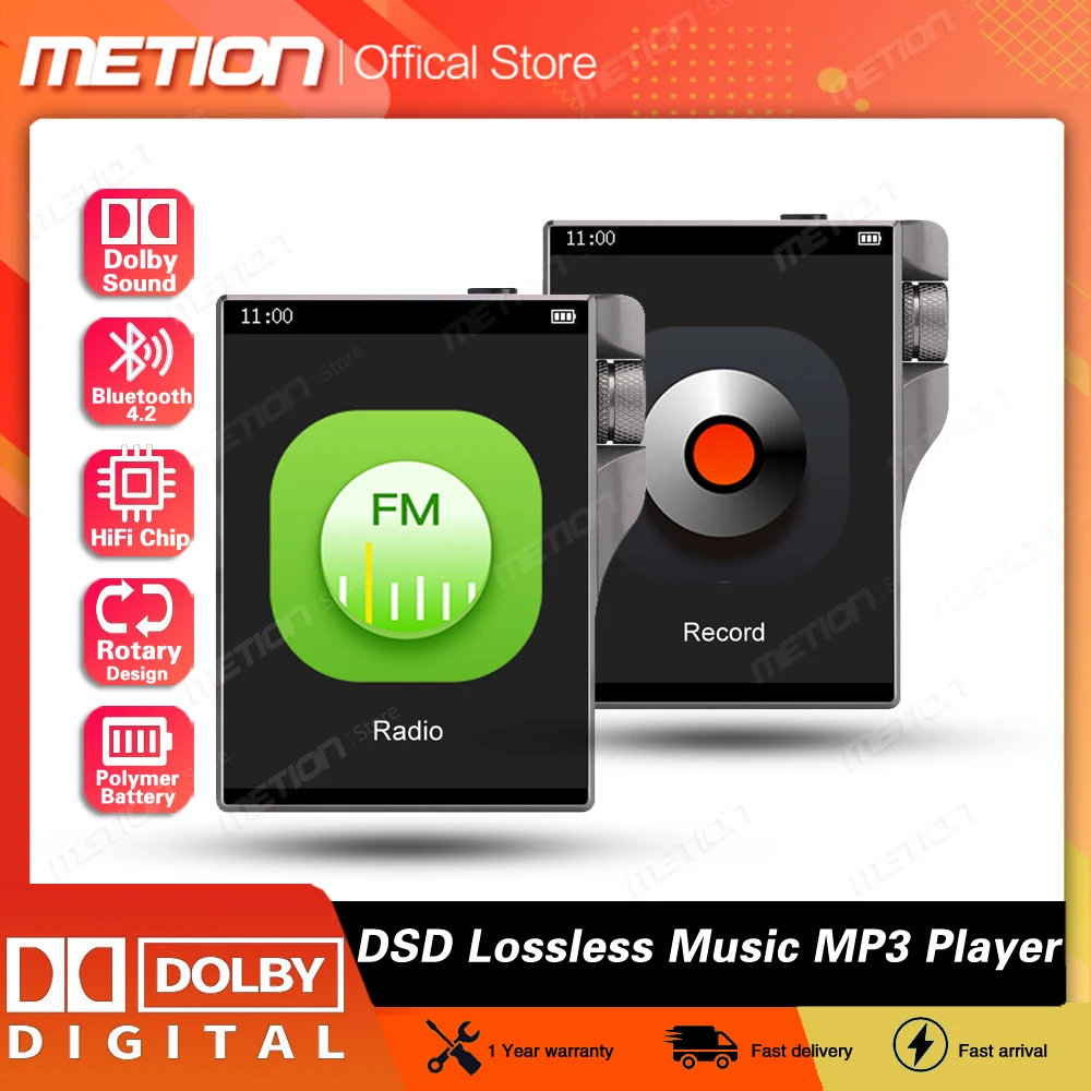 

High-quality Professional-grade Bluetooth MP3 music player HIFI DSD lossless decoding motion portable Walkman 2.4" Touch Screen