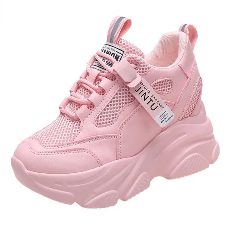 

Женские кроссовки на высокой платформе, повседневные сетчатые Прогулочные кроссовки на шнуровке, с вулканизированной подошвой 9 см, 2022