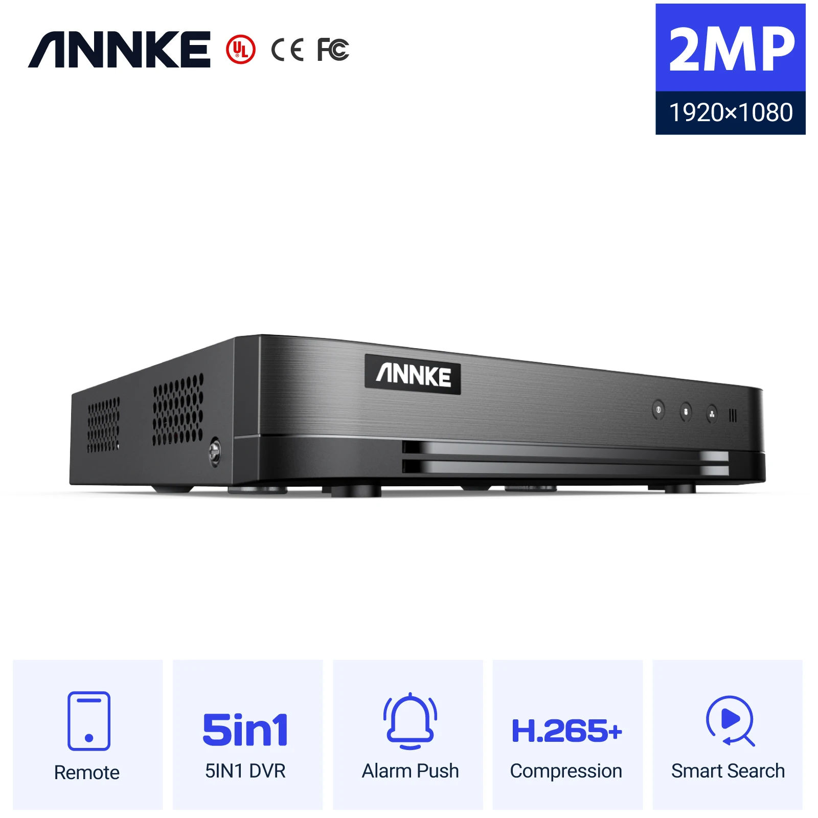 ANNKE 16-Ch 1080p Lite Hybrid H.265+ Video Surveillance DVR 