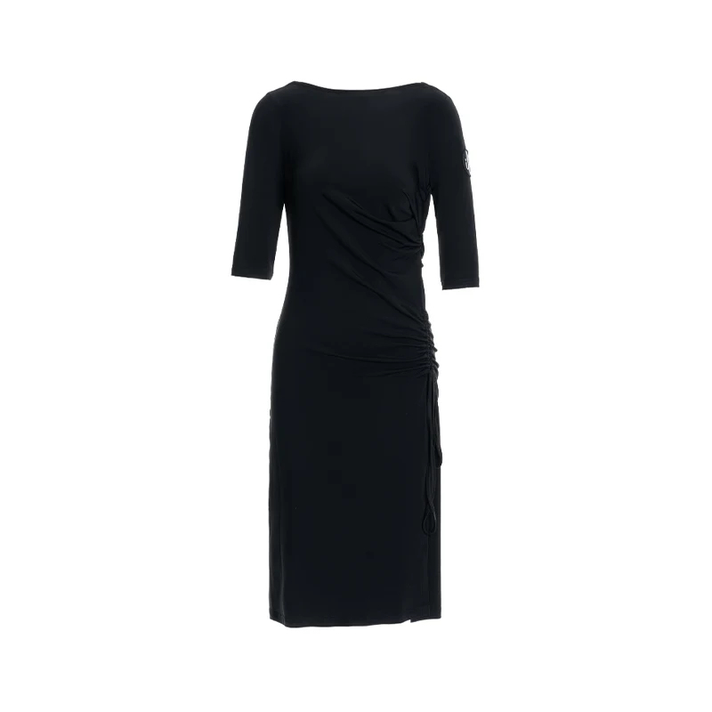 Женское платье для латиноамериканских танцев откровенное с разрезом и рукавом