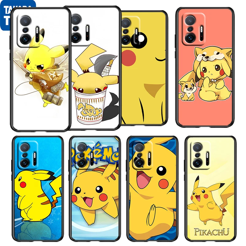 

Pikachu Cute Cartoon For Xiaomi 11 11T 10 Note 10 Mi 9T Ultra Pro Lite 5G Funda Silicone Black Phone Case Coque Capa Cover Shell
