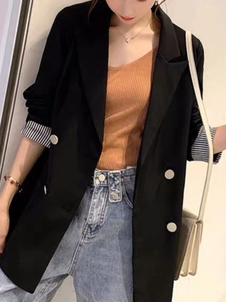 Black Suit Coat Women's 2023 Spring Autumn Edition Korean Versatile British Style Design Sense Slim Women's Suit Women Clothing