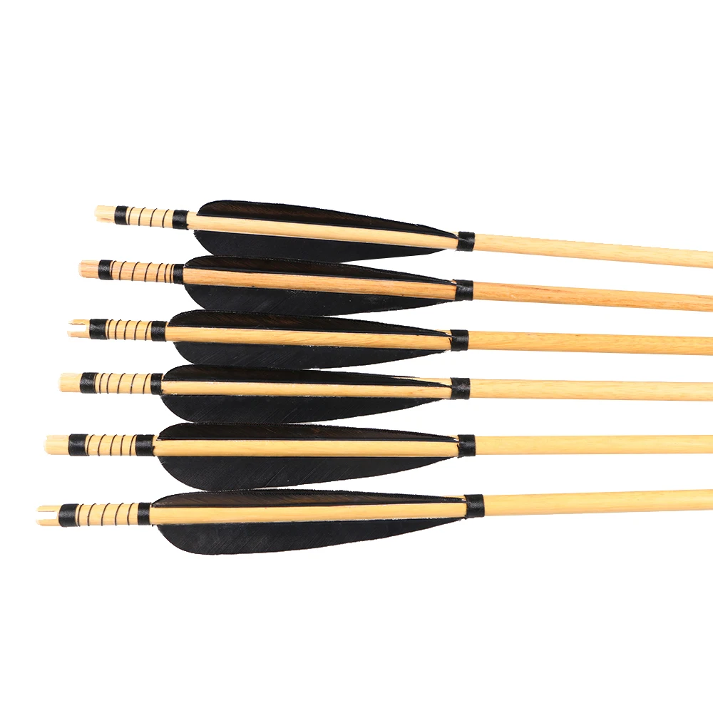 6 шт. деревянные стрелы для стрельбы из лука диаметр 8 мм 31 5 дюйма острая стрела с