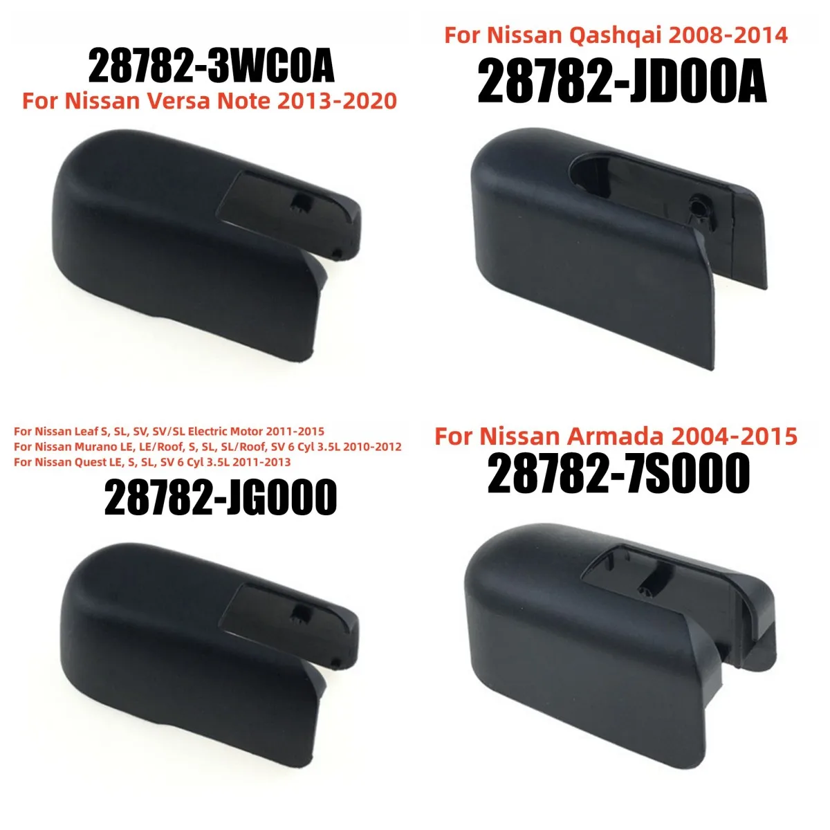 

​1pcs Car Rear Side Wiper Head Cap Cover For Nissan Versa Note 13-20 For Qashqai 08-14 For Armada 04-15 For Leaf S, SL, SV, SV/S