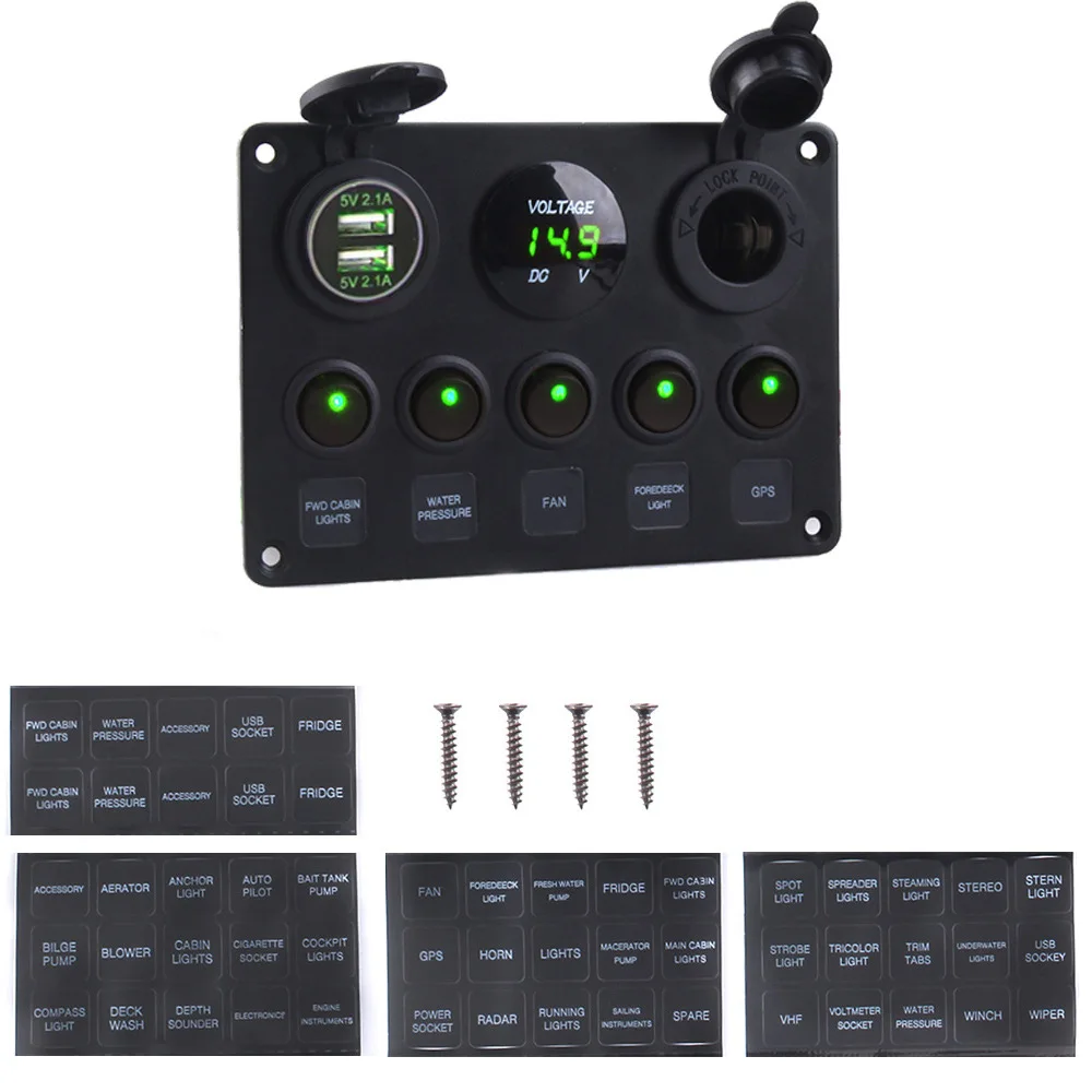 Зарядное устройство с двумя USB-розетками светодиодный вольтметр розетка 12 В