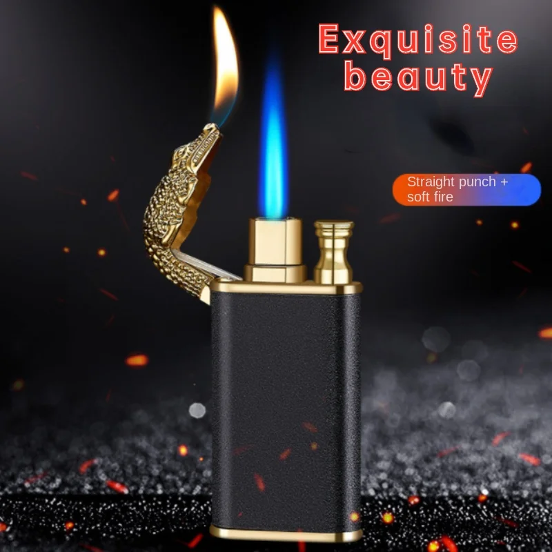 

Crocodile Dragon Tiger Dolphin Double Fire Lighter Creative Direct Flush Open Fire Conversion Lighter