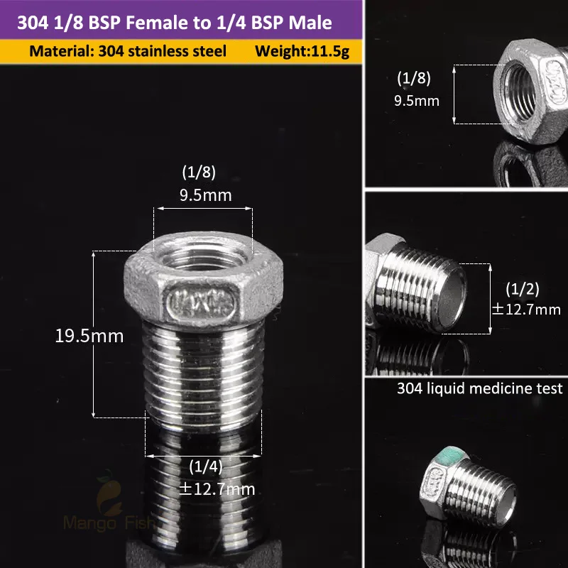 

Фитинги из нержавеющей стали для труб 1/8", 1/4", 3/8", 1/2" BSP