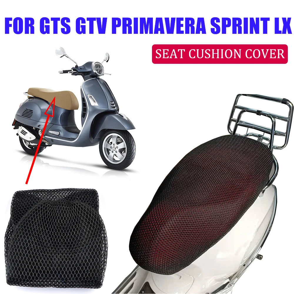 For Vespa Primavera 150 Sprint 125 LX GTS 300 GTV 250 Motorcycle Accessories Seat Cushion Cover Net Mesh Protector Insulation