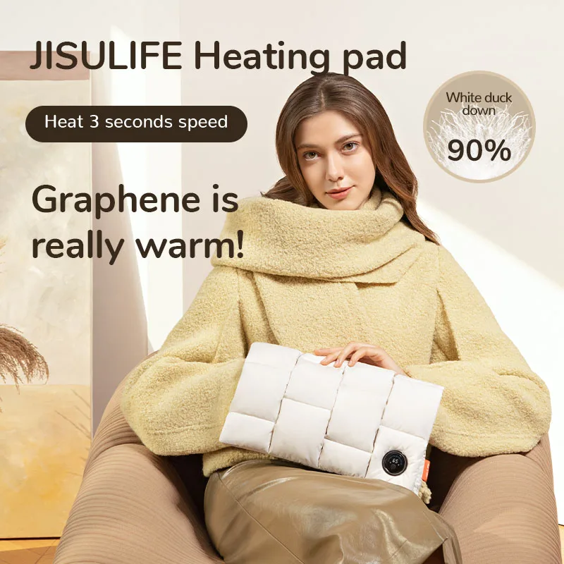 

JISULIFE Hand Warmers Portable Graphene Rechargeable Heated Gloves Eiderdown Handwarmer Bag Small Fast Heating Pad