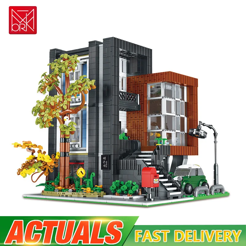 

10205 Creative Expert Moc Korea Modern Villa Street View Brick Modular House Building Model Blocks Toys Gifts 3300pcs MOC-107015