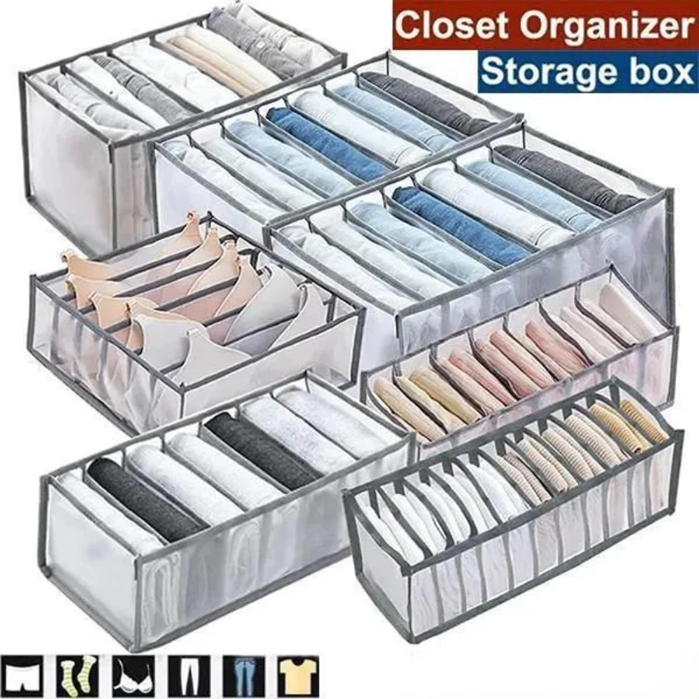 

6/7/9/11Grids Closet Organizer Thickened Underwear Socks Home Cabinet Clapboard Storage Box Clothes Foldable Drawer Organizer