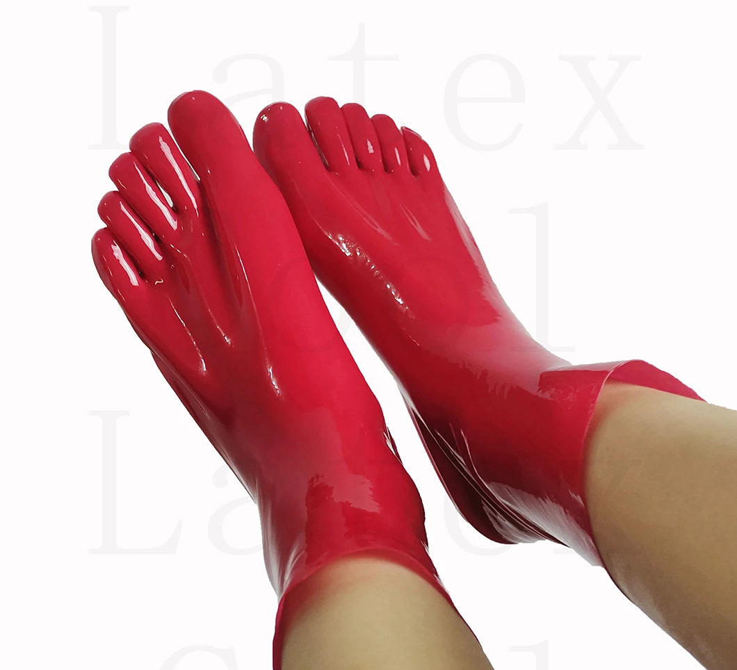 Носки из натурального красного латекса до щиколотки размер s-xl 100% мм |