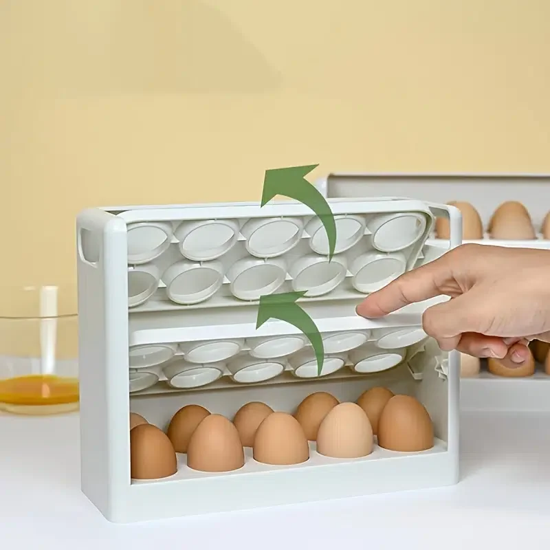 

Refrigerator Egg Storage Box, Side Door Multi-layer Egg Tray For Refrigerator, Anti-fall Egg Tray, Kitchen Egg Rack