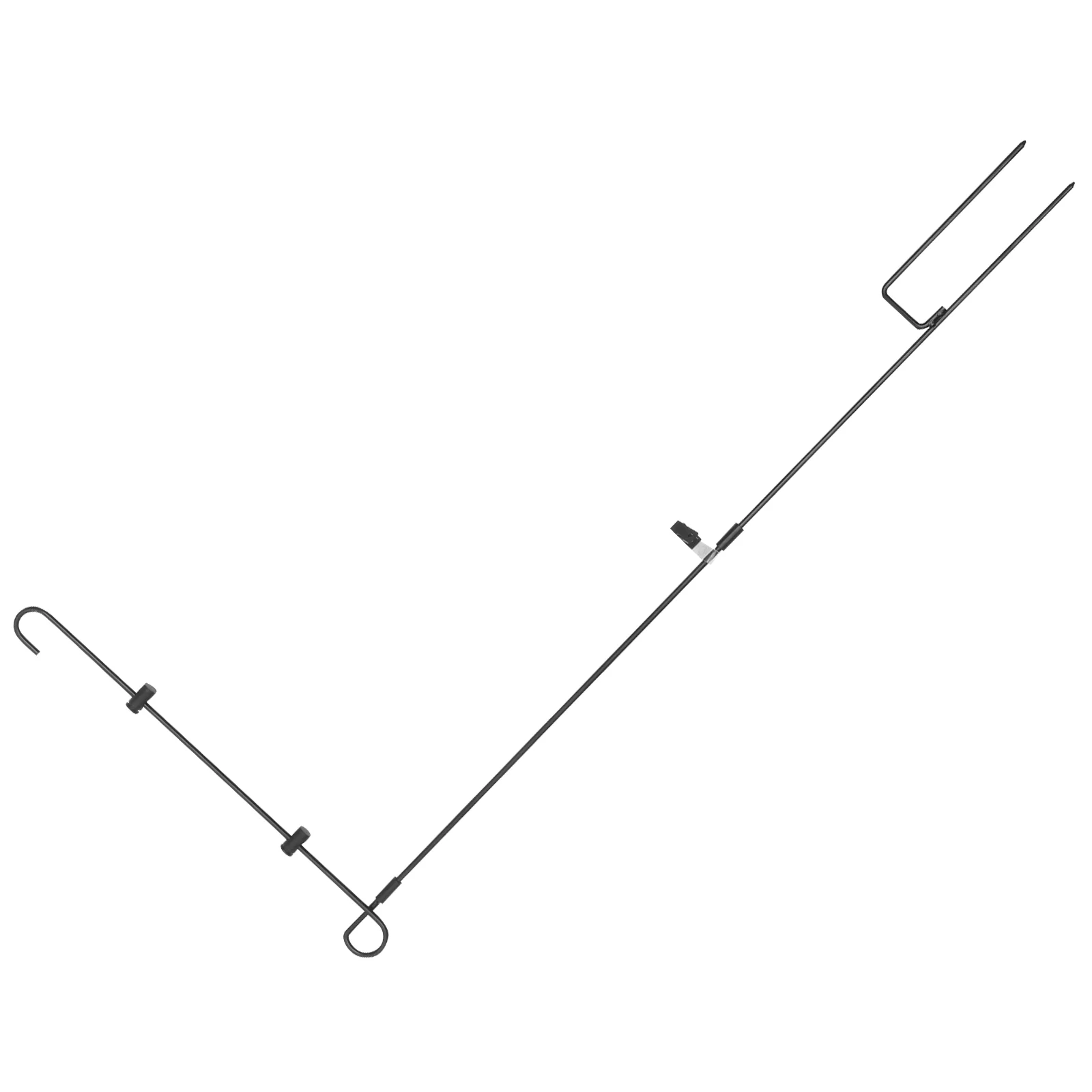 

Black Metal Spray Pole Metal Wrought Iron Stake Flag Supply Hooks Lawn Stand Black Hook