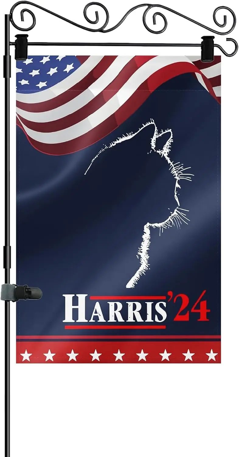 Детский кот женский садовый флаг Kamalas 12x18 дюймов президент Камалы Харриса 2024