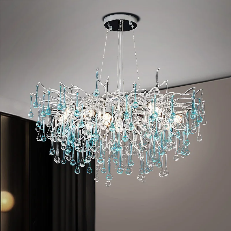 Подвесная люстра в стиле постмодерн двухцветная стеклянная лампа для гостиной