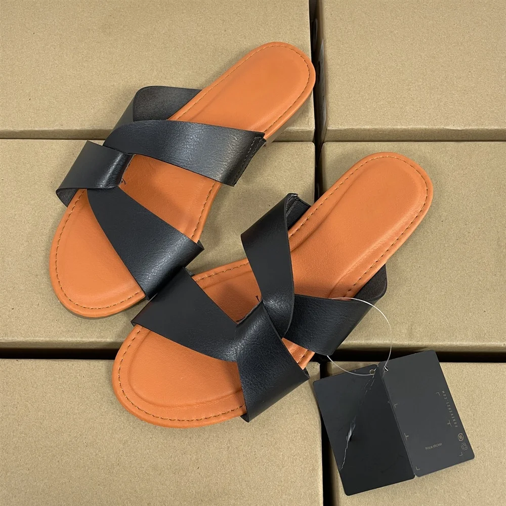 

Open Toe Flat Women Sandals Simple Casual Slippers Comfortable Soft Non-slip Woman's Slides Personality Trendy Women's Shoes