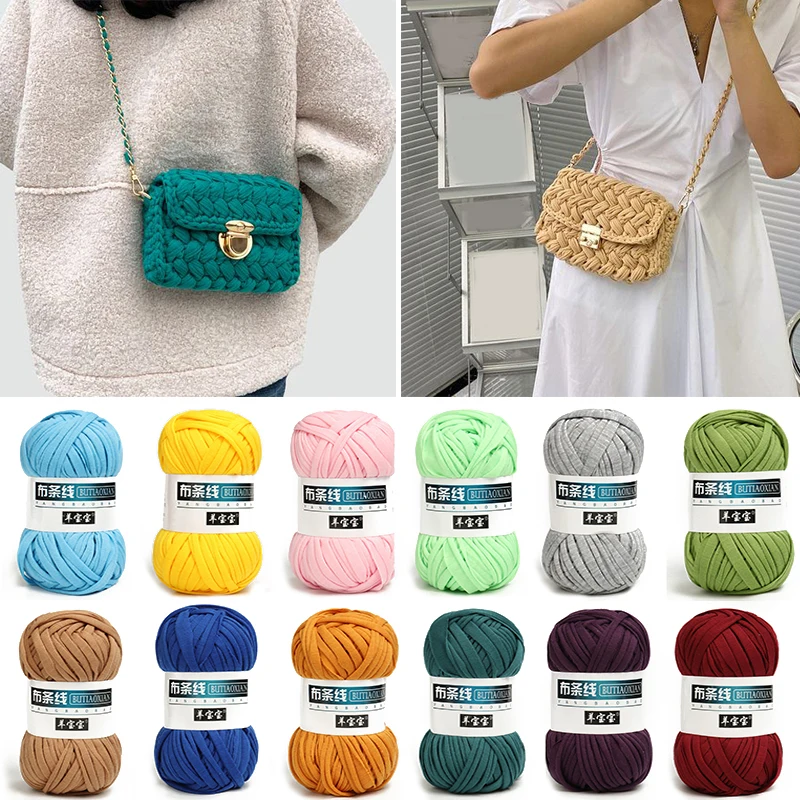 

High Quality Soft Thick T Shirt Yarn For Hand Knitting Blanket Carpet Handbag Crochet Cloth Yarn DIY Hand-knitted Material