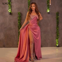 lorie carmine evening dresses beadings sequins off shoulder celebrity party gowns high side slit mermaid dubai prom dress 2022