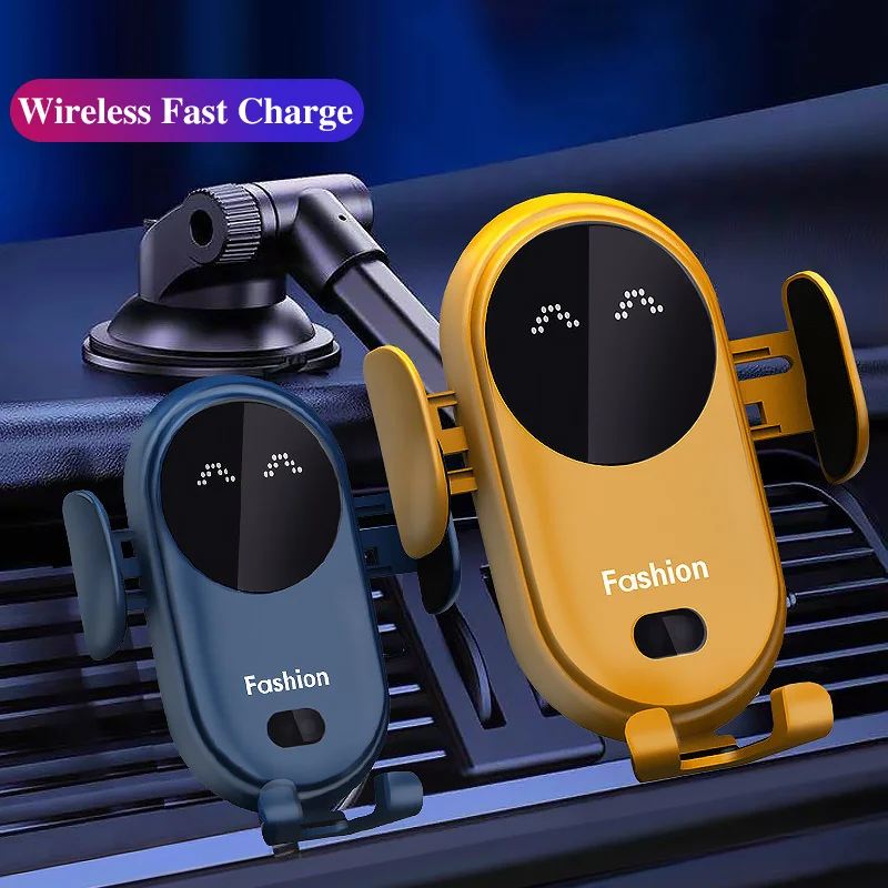 

OLPAY Car Holder Wireless Charger Fast Charging Infrared Sensor Phone Holder Mountfor iPhone 14 13 12 11 XR X 8 Samsung Xiaomi