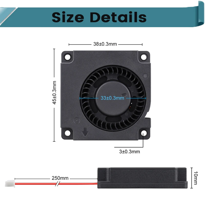 5Pieces Gdstime DC 5V 12V 24V 2PIN 4510 Sleeve Turbo Blower Fan 45mm 4.5cm 45x45x10mm 3D Printer Cooling Micro Cooler - купить по
