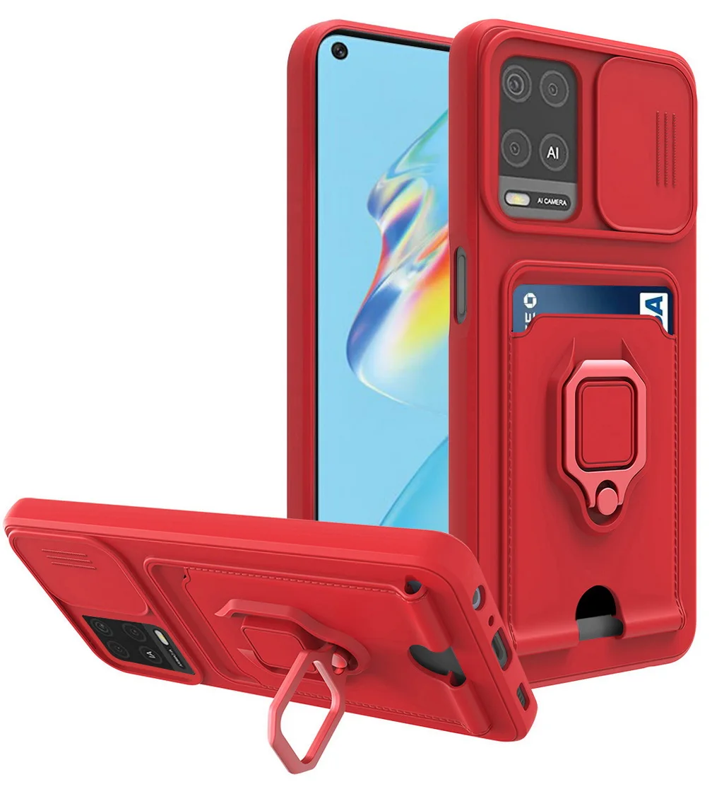 

Чехол с металлическим кольцом-держателем для карт для OPPO A54 A74 A16 A16S A15 A15S A94 Reno 6 5G Reno6 Lite 5Z 5F 5 Lite с полосой