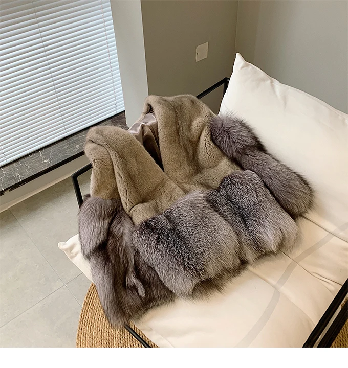 New 100% Natural Importe Mink Fur Coats 2022 Winer Fashion Warm Female Short Real Mink Fur Coat Real Fox Fur Jacket Women