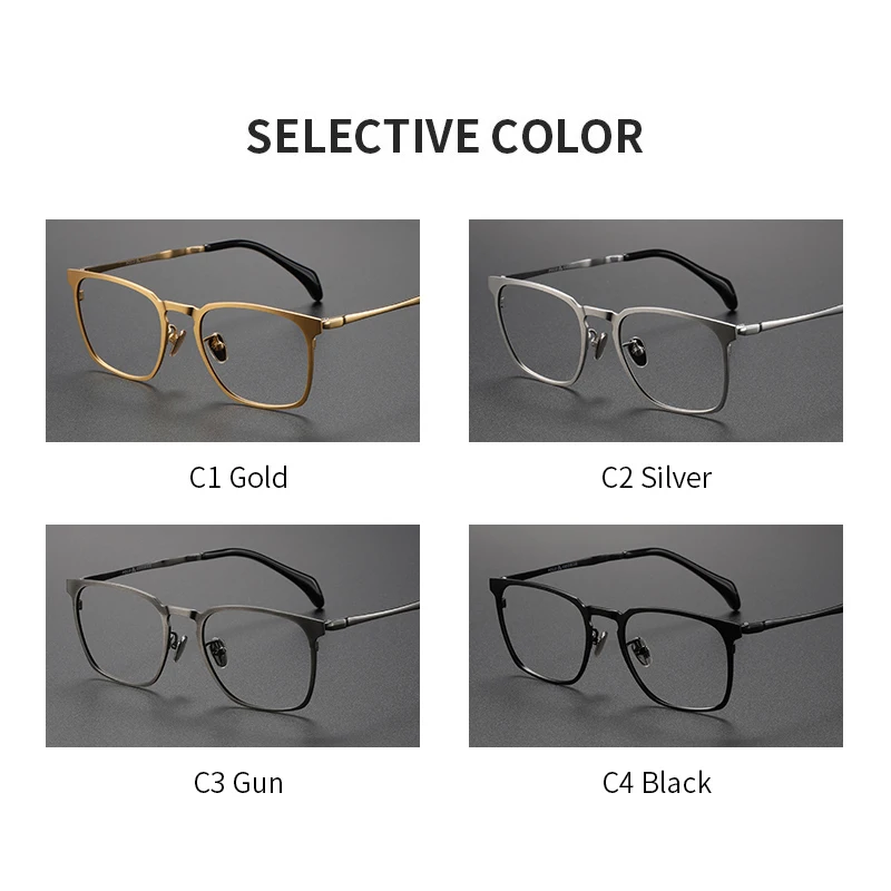 Очки мужские из чистого титана роскошные брендовые квадратные оптические оправы