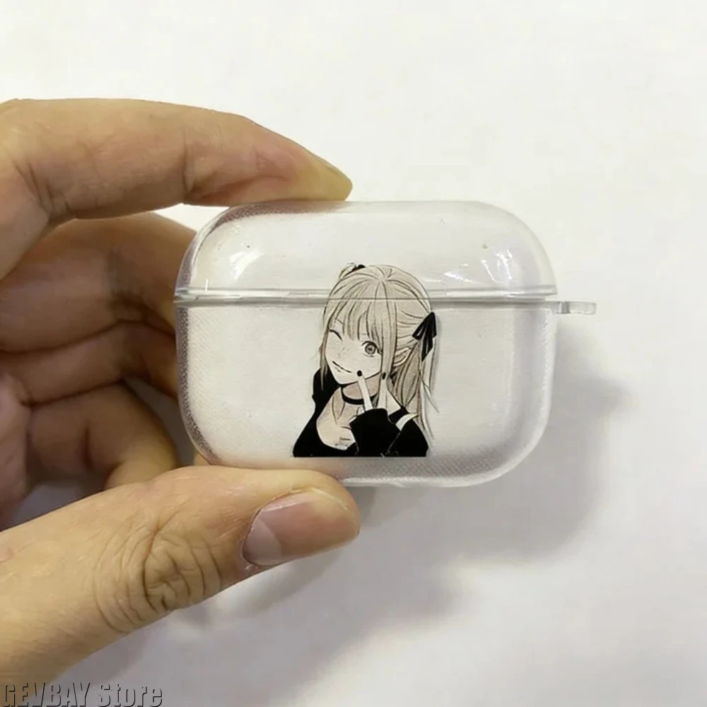 Фото Прозрачный чехол для Airpods Pro 3 2 1 4 с изображением аниме-персонажа Миса, милый мультяшный аниме-чехол из ТПУ для наушников №1