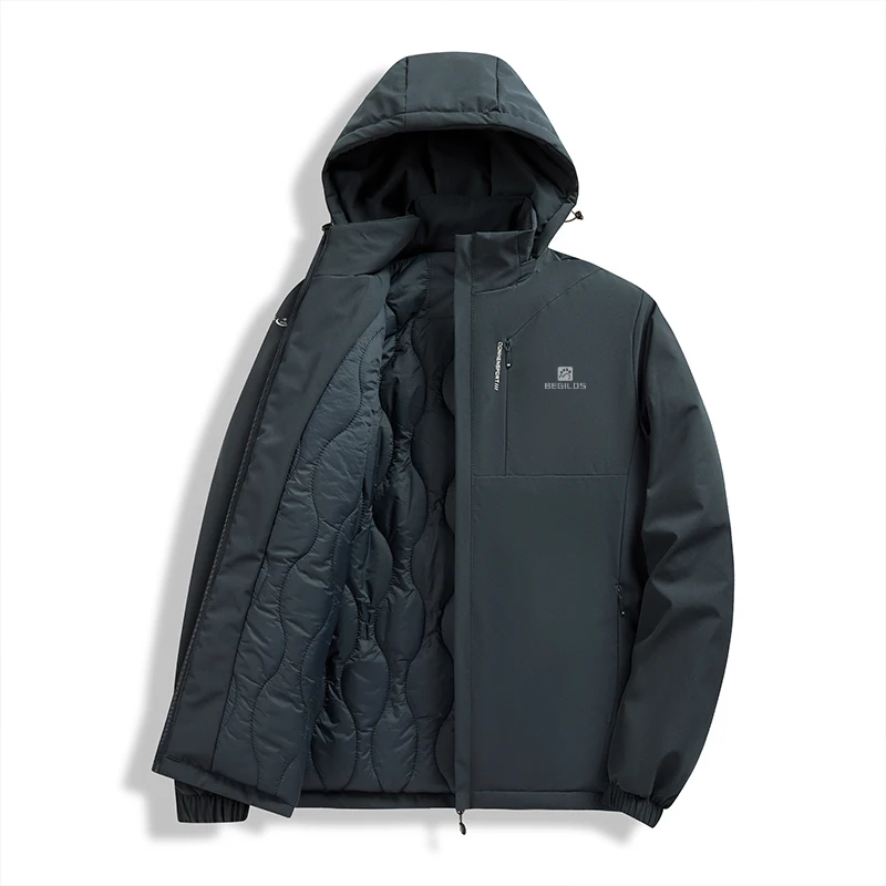 Autumn and winter new fashion thickened warm down cotton jacket for men hooded casual Korean warm cotton jacket jacket
