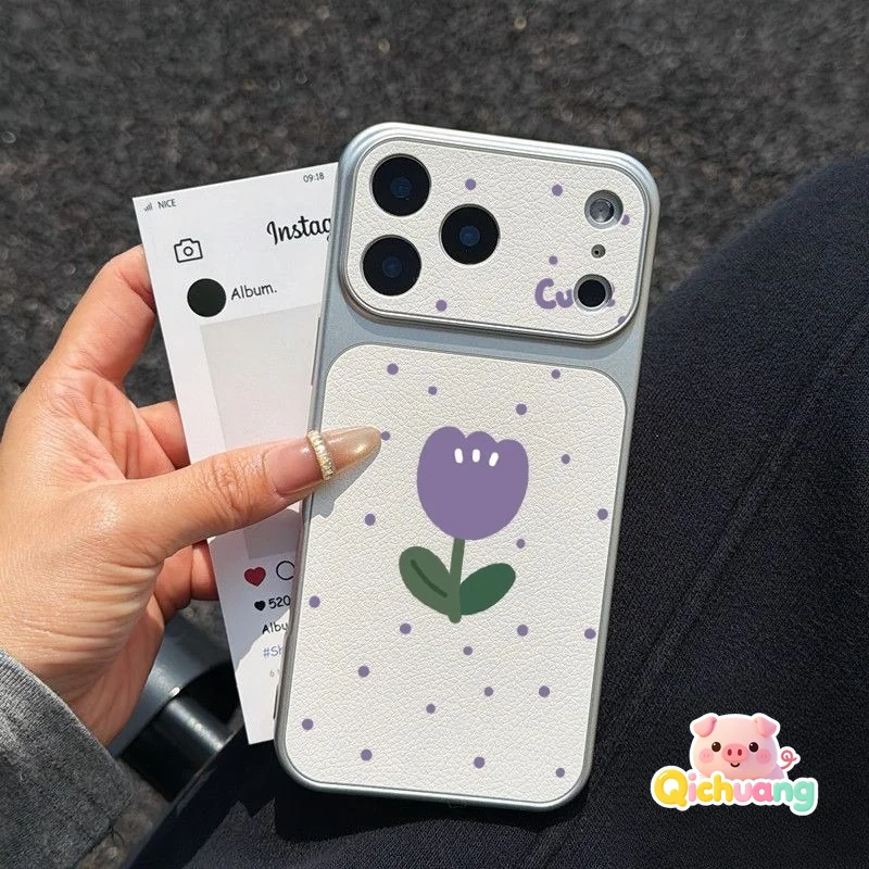 Фото Чехол для телефона OPPO A6 A6i A6S A6T A6X A5 A5M A5S A5X A5i A3 A3X A3S A3i Pro Plus A2X Pro из искусственной кожи с милым изображением фиолетового тюльпана №1