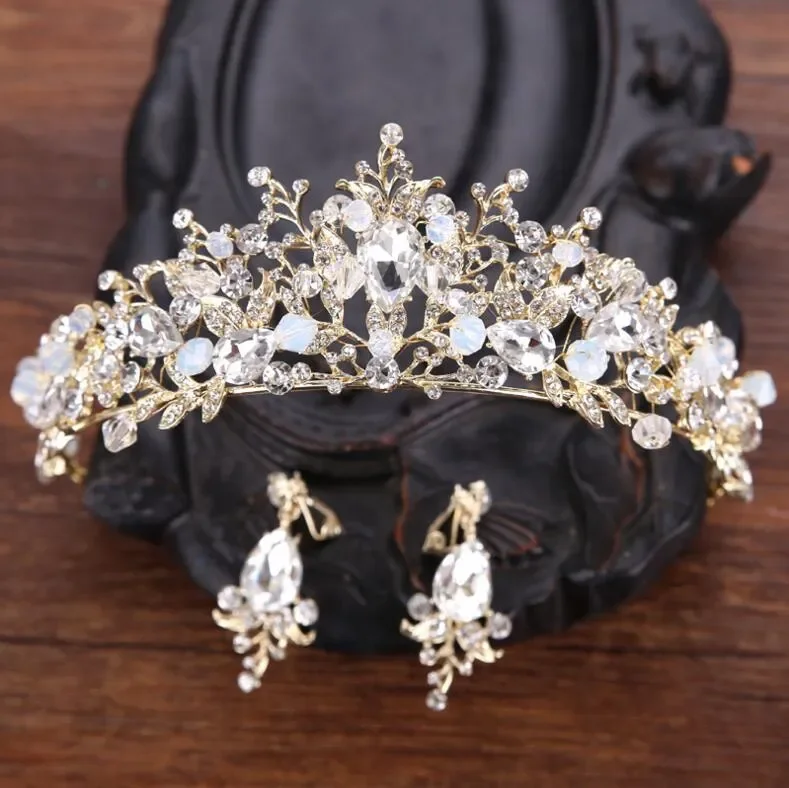 

Crystals Wedding Bridal Crystal Rhinestone Pearl Beaded Hair Accessories Headband Band Crown Tiara Ribbon Headpiece Jewelry