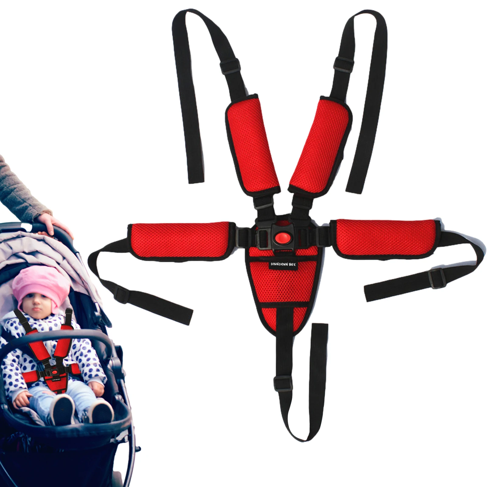 

5-точечный ремень безопасности для детского стула, переносной ремень для стула из полиэстера, сменные ремни для высоких стульев, коляски