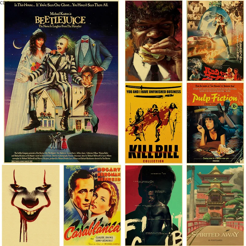 Постер классического фильма жуки/Убить Билла/Бойцовский клуб крафт-бумага