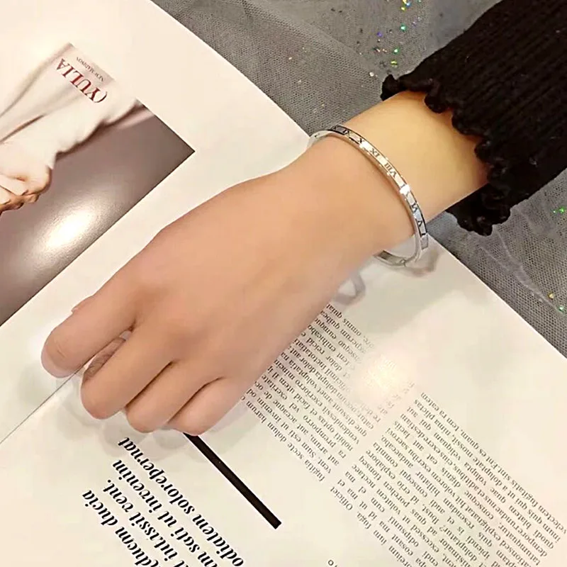 OYJR Roman Numeral Bracelet Couple Bracelet for Boyfriend and Girlfriend Bangles Circlet Women Birthday Gift Jewelry Accessories