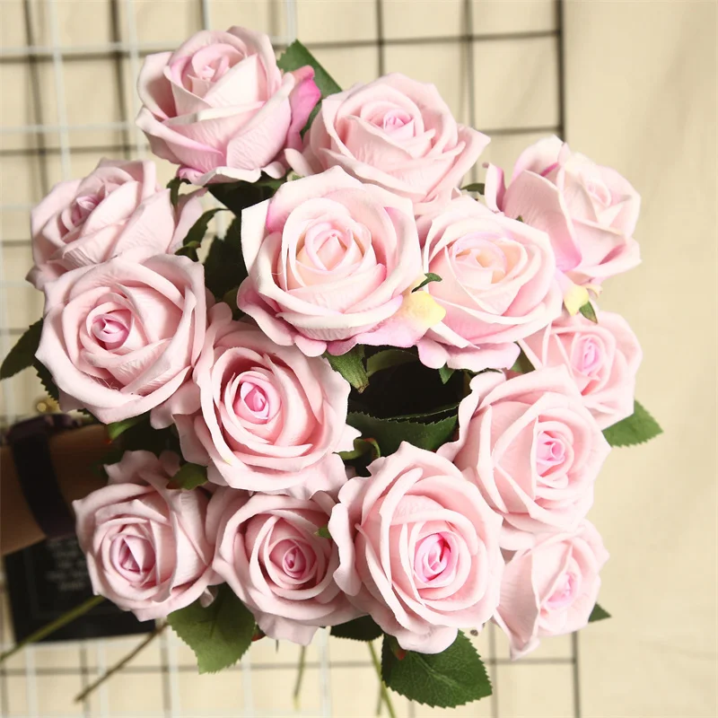 

Beautiful Artificial Silk Flowers Rose Bouquet 5pcs/bundle for Wedding Room Home Decoration Fake Plants DIY Wreaths Accessories