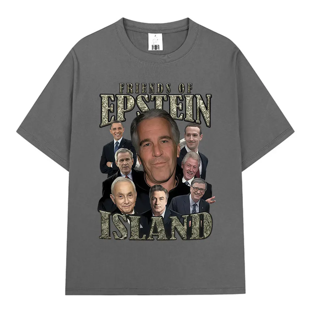 Фото Футболки с забавным принтом Island Jeffrey Epstein, мужская и женская одежда, модные футболки с короткими рукавами, хлопковая повседневная футболка, уличная одежда №3