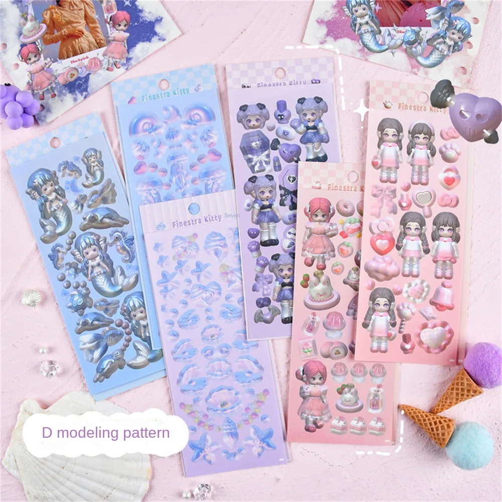 

Creative Paper Account Journal Character Stickers Laser Film Decorative Stickers Diy Cave Stickers Ins Style Dumb Film Adhesive