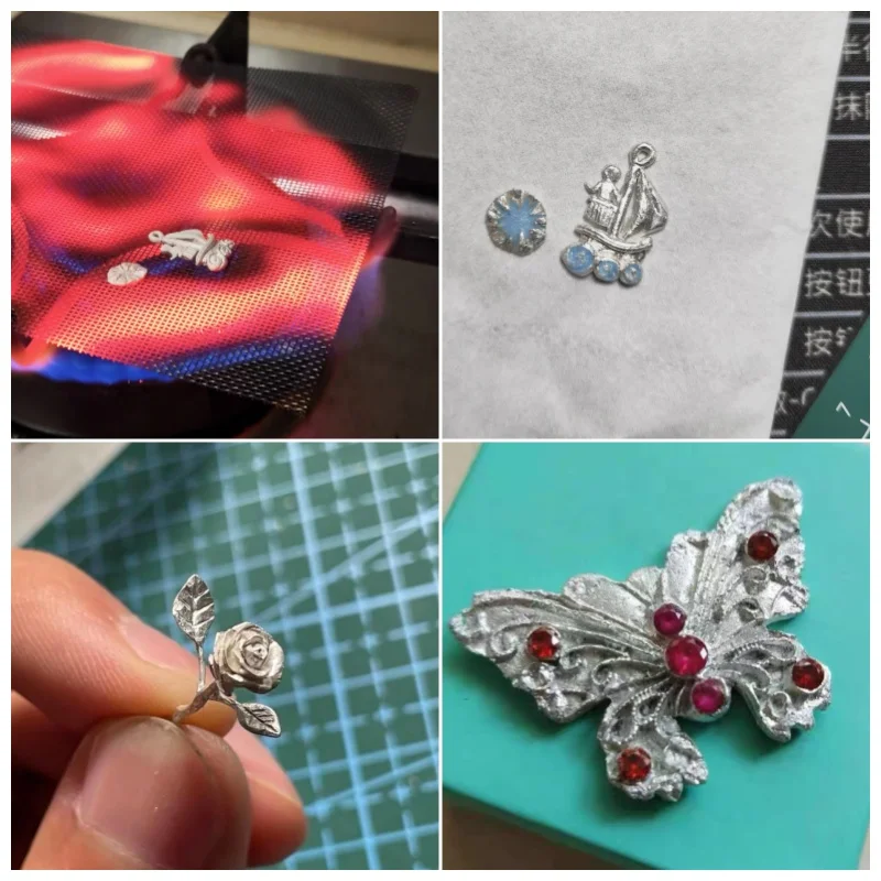 Фото Серебряная глина для изготовления ювелирных изделий 5г/10г: DIY набор для творчества, создания парных колец, подвесок для ожерелий, браслетов №3