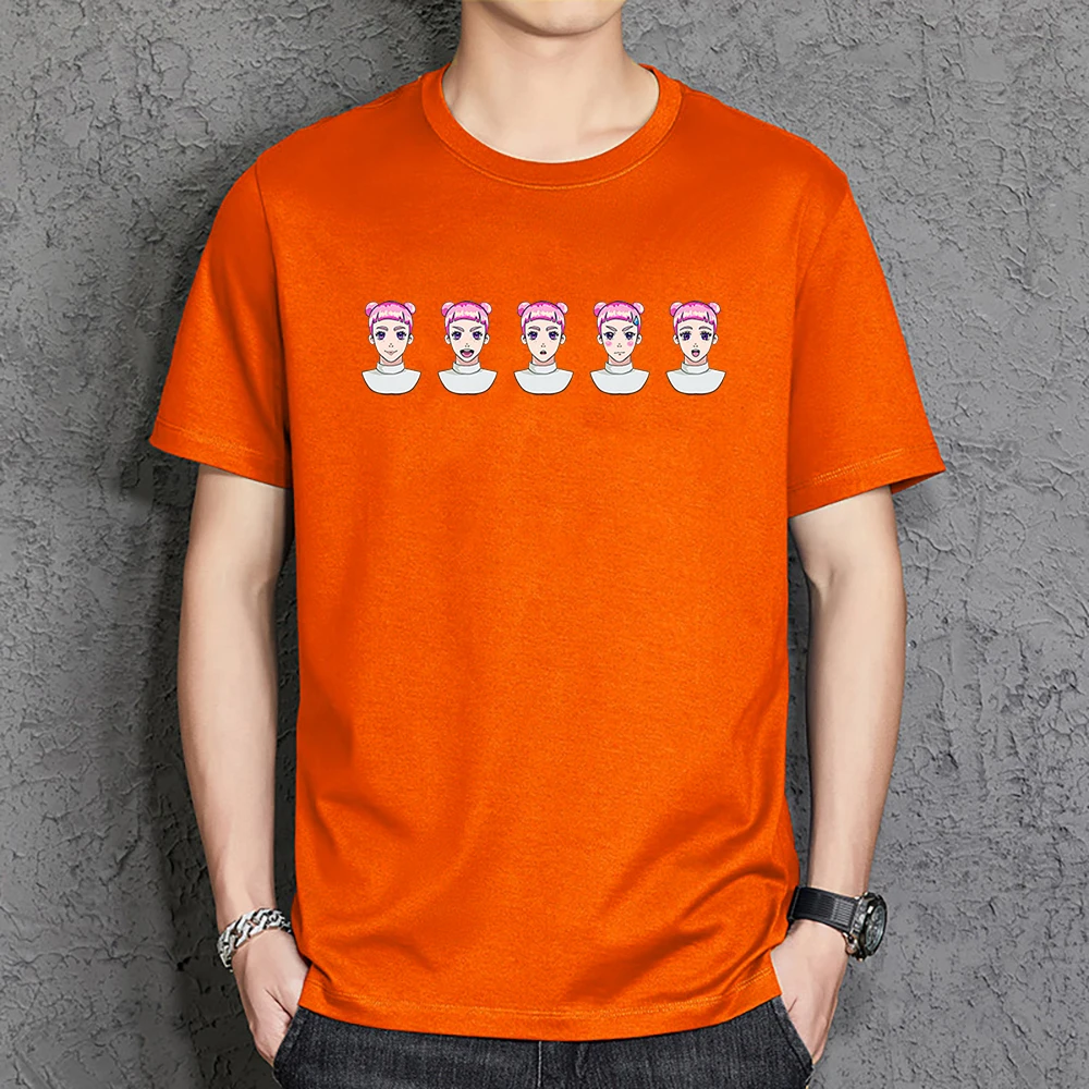 

Футболка мужская из хлопка, мягкая рубашка в стиле оверсайз с рисунком различных эмоций аниме, удобная повседневная одежда для спорта