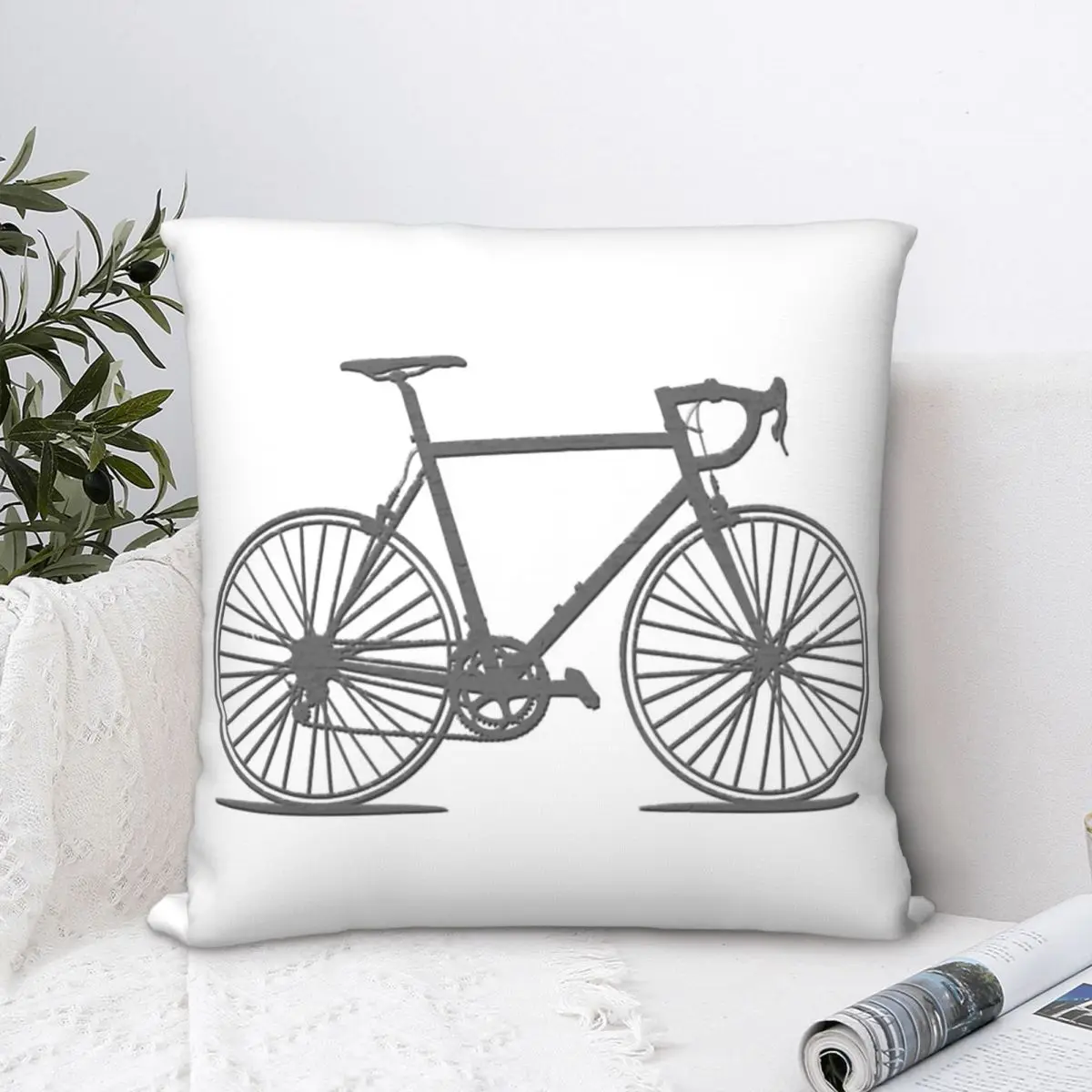 Road Bike Throw Pillow Case Bicycle Cushion Home Sofa Chair Print Decorative Hug Pillowcase