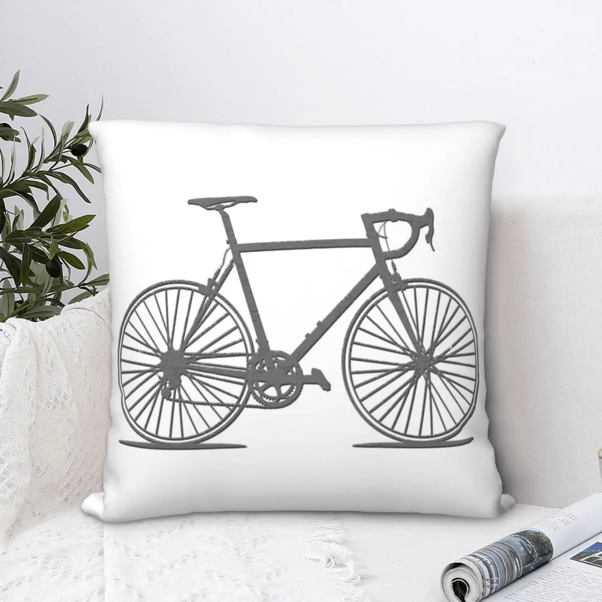 

Road Bike Throw Pillow Case Bicycle Cushion Home Sofa Chair Print Decorative Hug Pillowcase