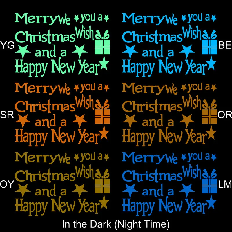 Мы желаем вам счастливого Рождества и нового года светящиеся наклейки для
