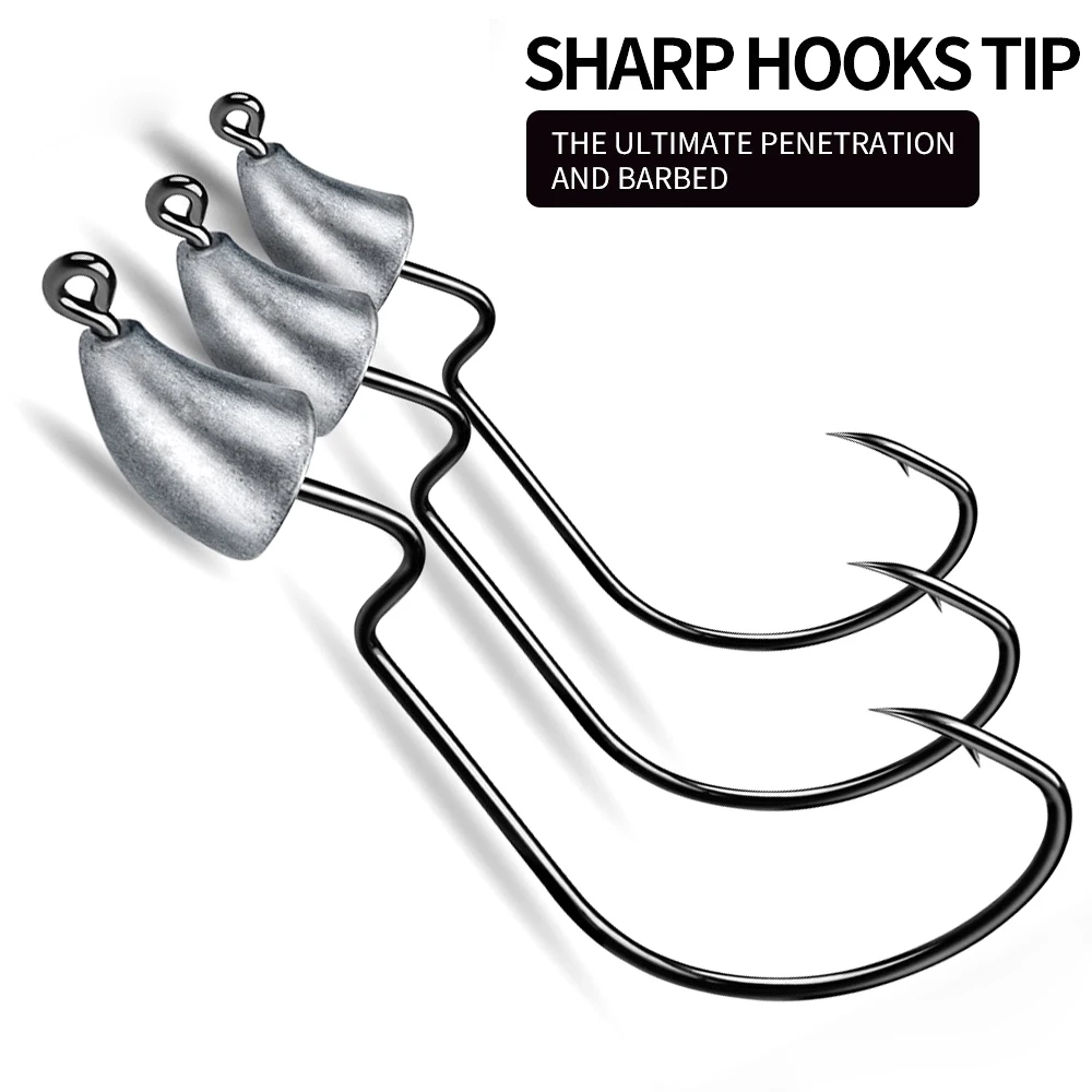 

Ghotda 5pcs Excusive Lead Jig Head Hook 1.75g 2.5g 3.5g Soft Lure Jigging Silicone Bait Soft Worm Hook Sea Fishing Hook