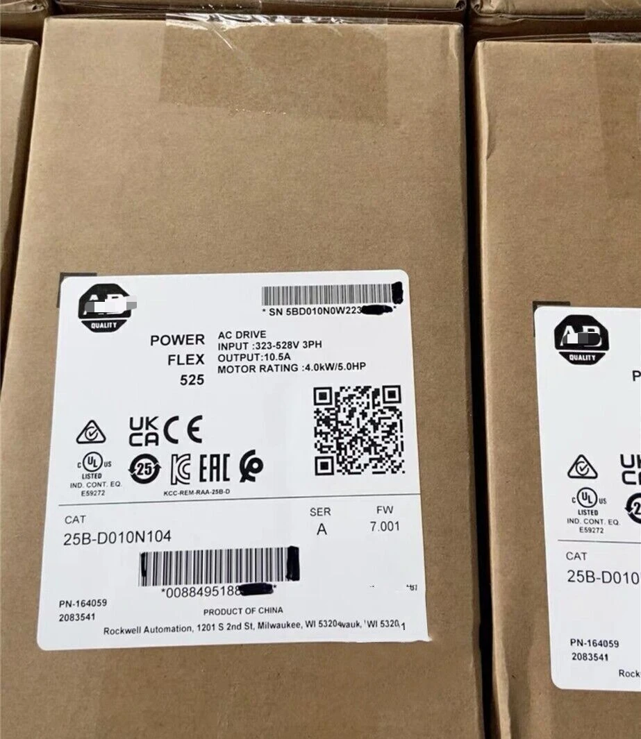 Новый герметичный привод переменного тока AB 25B-D010N104 SER A Powerflex 525 4 кВт 5 л.с. 25BD010N104