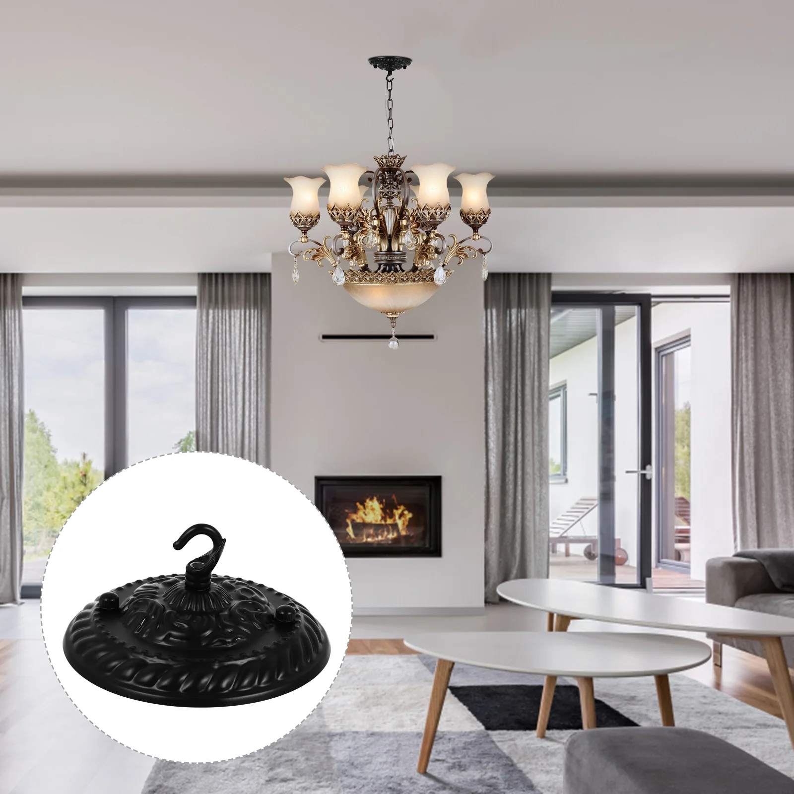 

Retro Ceiling Light Canopy Ceiling Light Canopy Hook Retro Chandelier Base with Screws