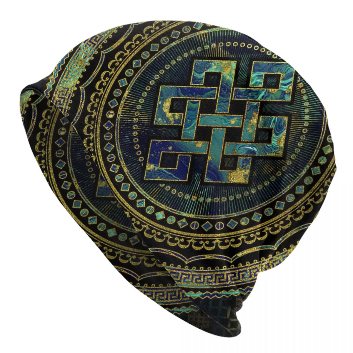 Marble And Abalone Endless Knot Adult Men's Women's Knit Hat Keep warm winter knitted hat