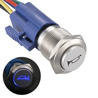 apiele 1619mm 12v momentary speaker horn push button toggle switch 34 mounting hole 1no 1nc spdt with pre wiring socket